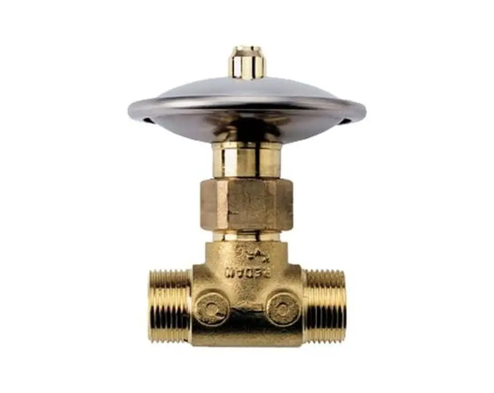 Danfoss Differenzdruckregler mit einer oberen Abdeckung und einem Verbindungselement, das eine Anpassung des Drucks in Heizungsanlagen ermöglicht.